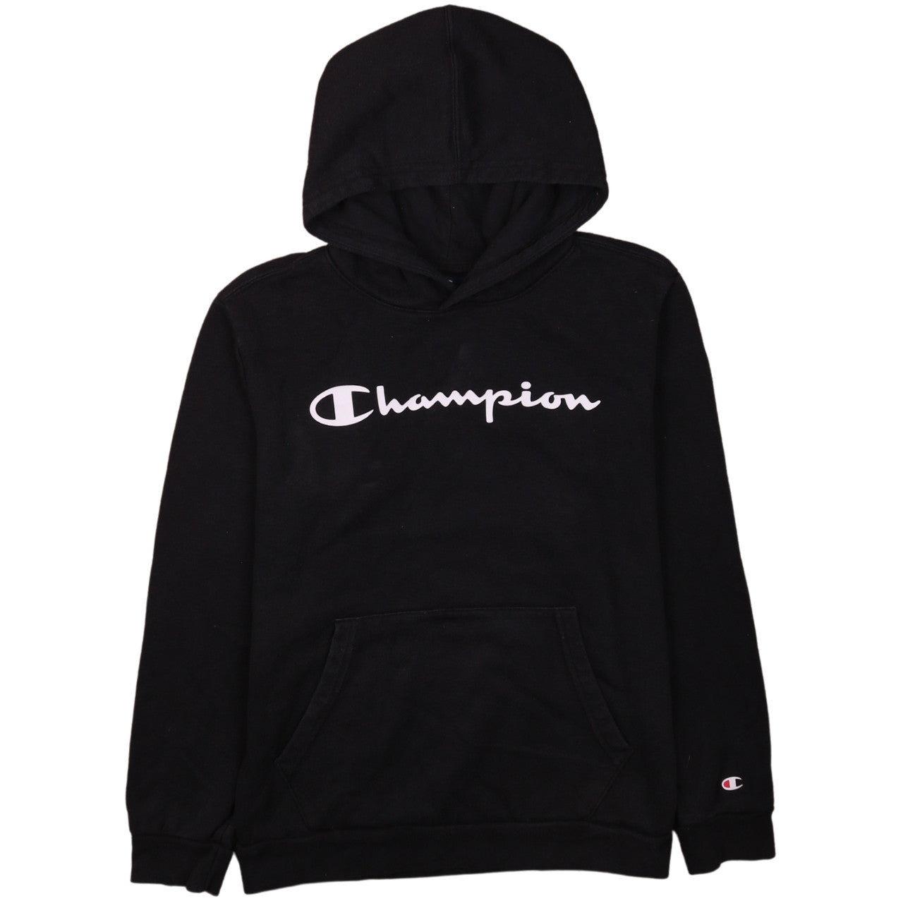 Champion Boys Black Pullover Hoodie 13-14 Years Fleece Logo Sweatshirt