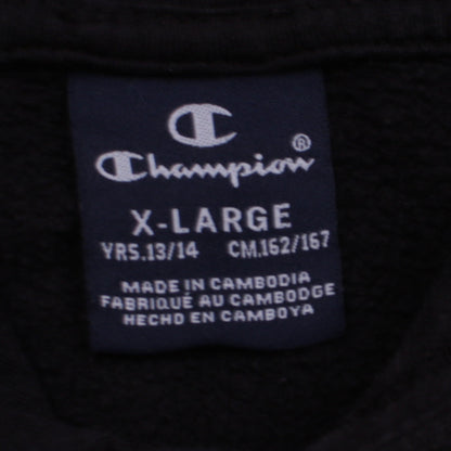 Champion Boys Black Pullover Hoodie 13-14 Years Fleece Logo Sweatshirt