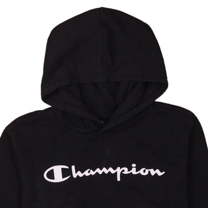 Champion Boys Black Pullover Hoodie 13-14 Years Fleece Logo Sweatshirt