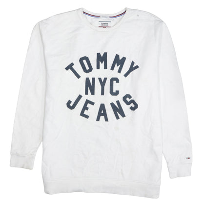 Mens UK Size XL Tommy Jeans White Pullover Sweatshirt