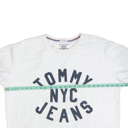 Mens UK Size XL Tommy Jeans White Pullover Sweatshirt