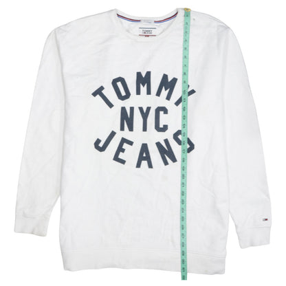 Mens UK Size XL Tommy Jeans White Pullover Sweatshirt