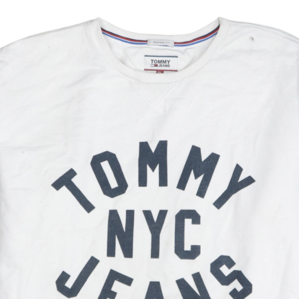 Mens UK Size XL Tommy Jeans White Pullover Sweatshirt