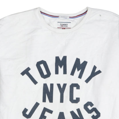 Mens UK Size XL Tommy Jeans White Pullover Sweatshirt