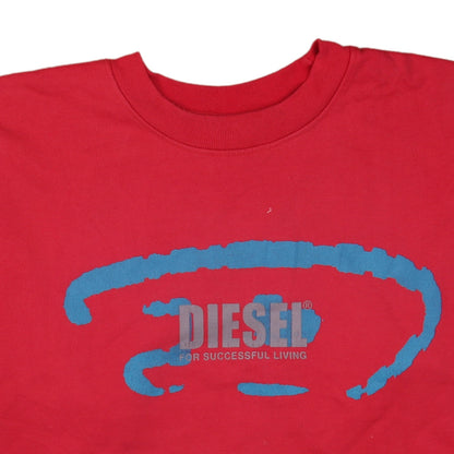 Mens UK Size XL Diesel Red Pullover Sweatshirt