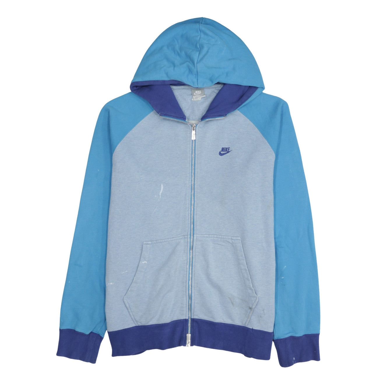 Mens UK Size L Nike Blue Full Zip Hoodie