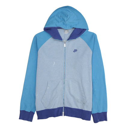 Mens UK Size L Nike Blue Full Zip Hoodie