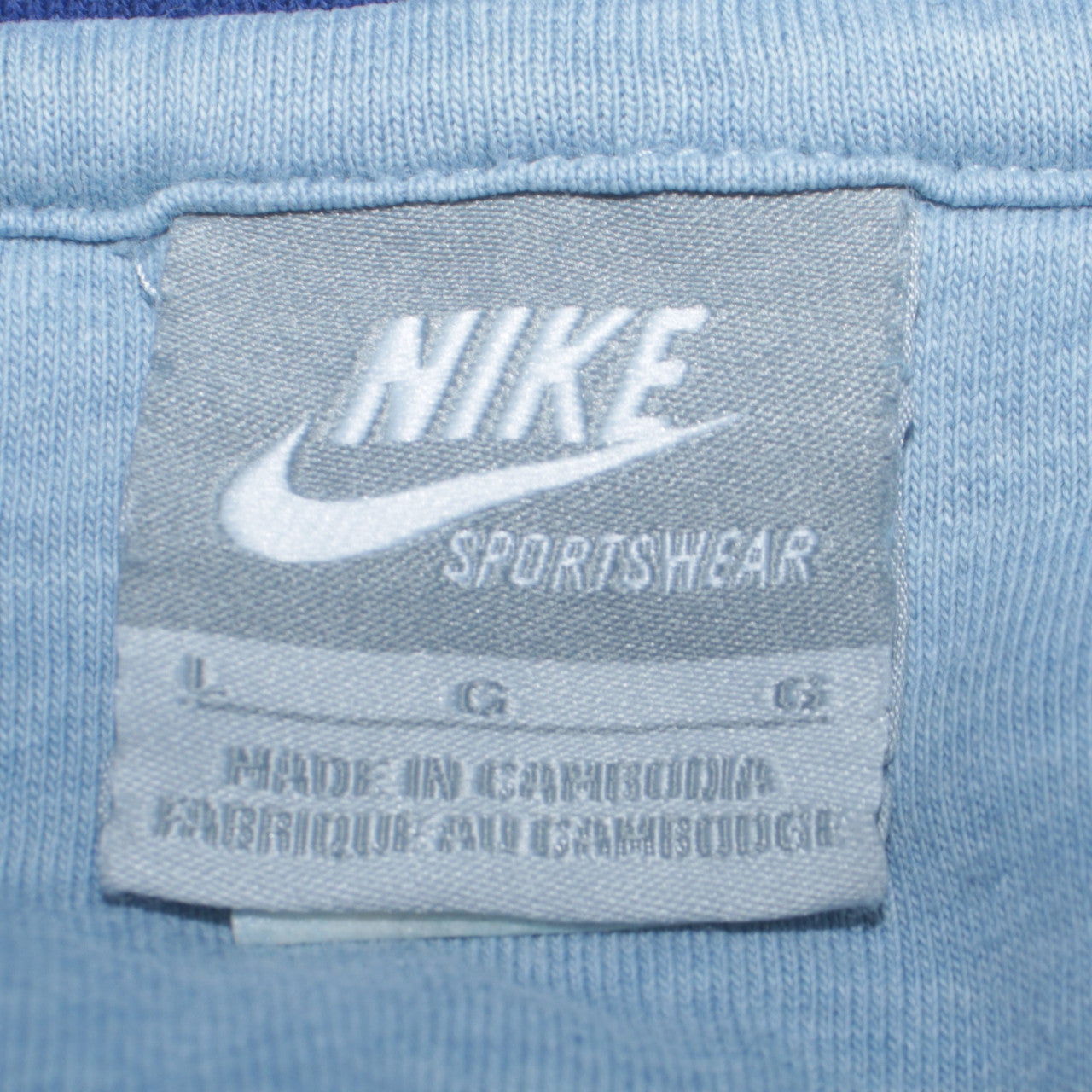 Mens UK Size L Nike Blue Full Zip Hoodie