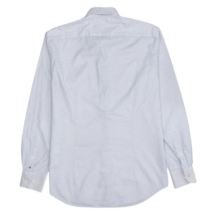 Tommy Hilfiger Men’s Blue Geometric Regular Fit Cotton Long Sleeve Shirt Size 16