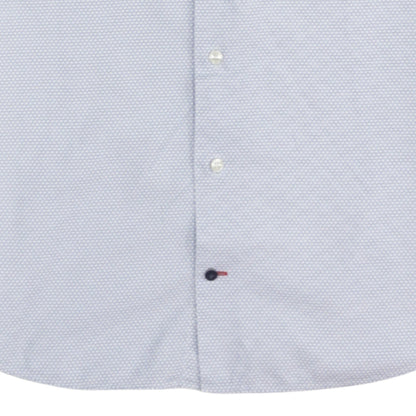Tommy Hilfiger Men’s Blue Geometric Regular Fit Cotton Long Sleeve Shirt Size 16