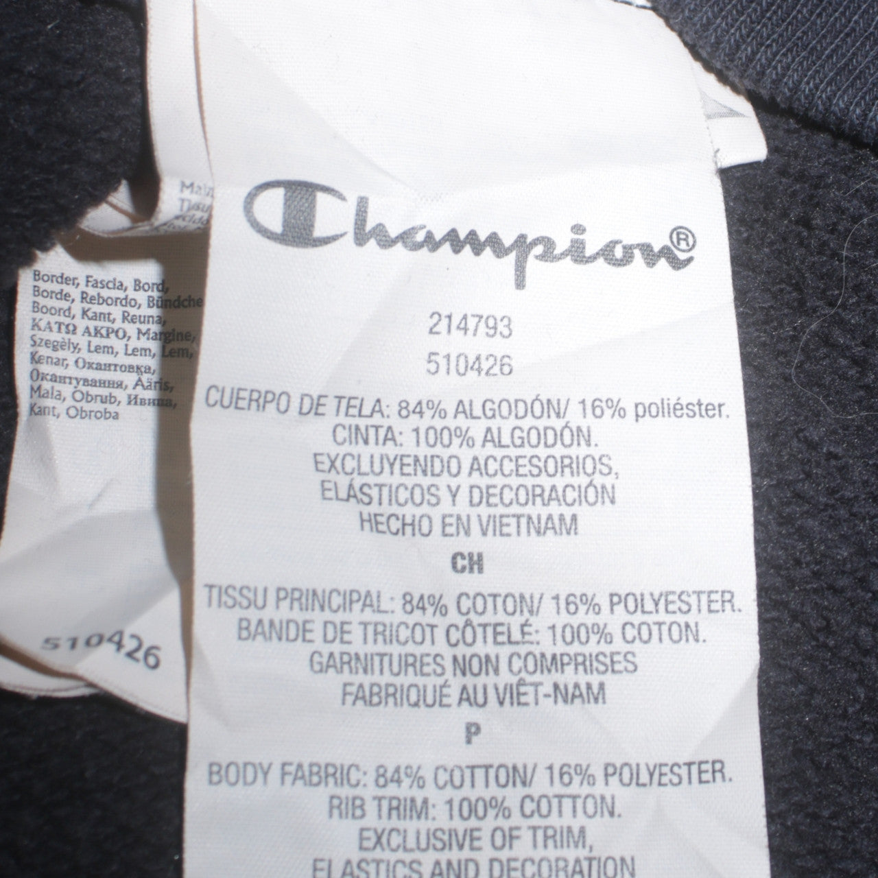 Mens UK Size S Champion Black Pullover Hoodie