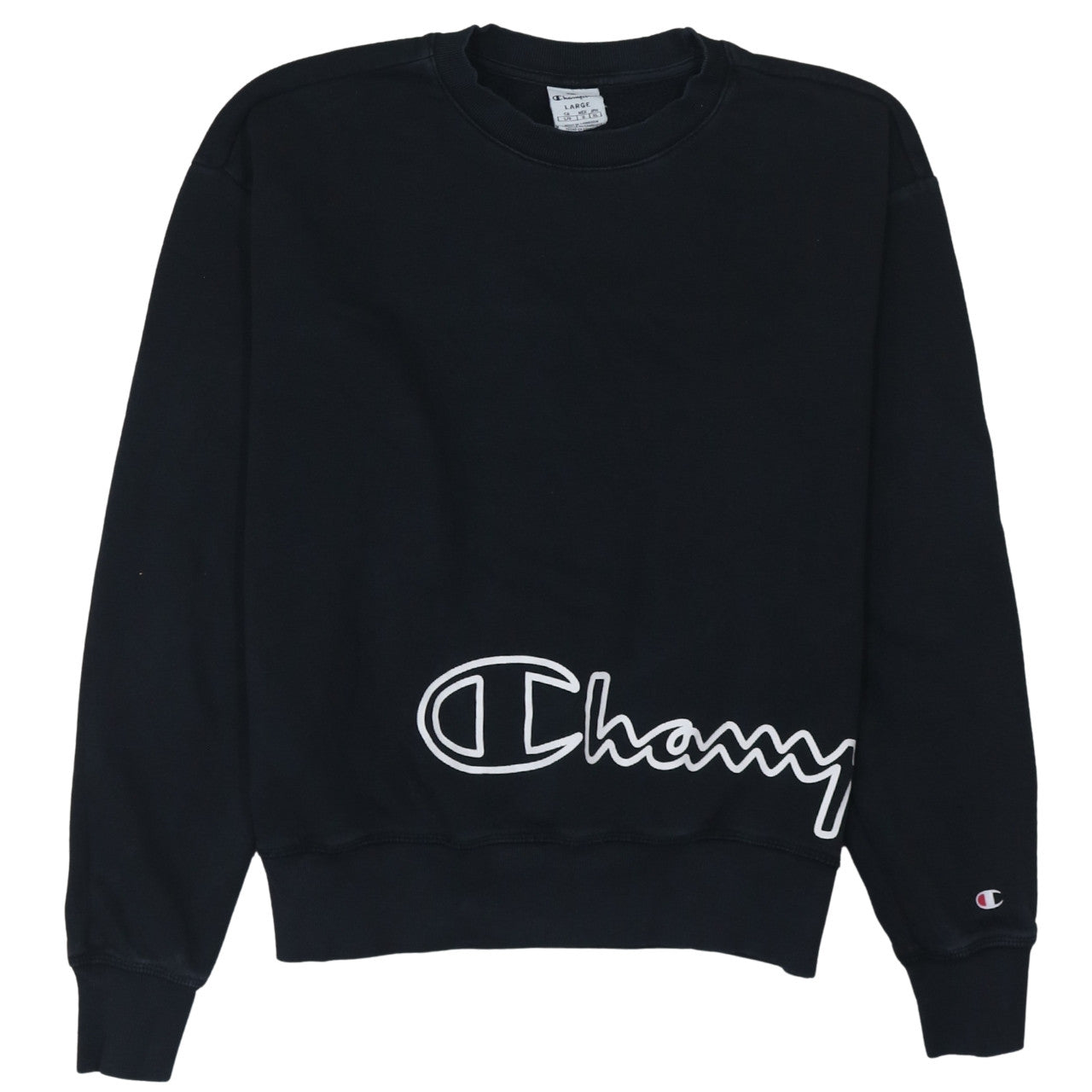 Womens UK Size L Champion Black Pullover Sweatshirt