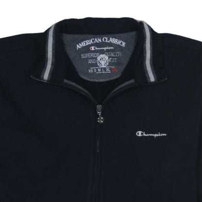 Champion Men’s Black 2XL Track Jacket Full Zip Cotton Blend