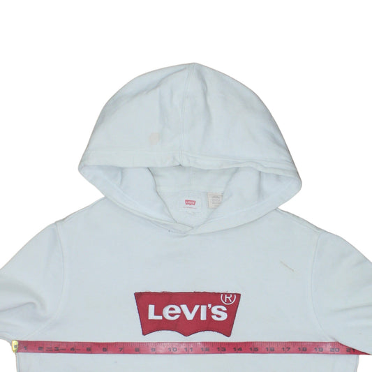Womens UK Size S Levi's White Pullover Hoodie