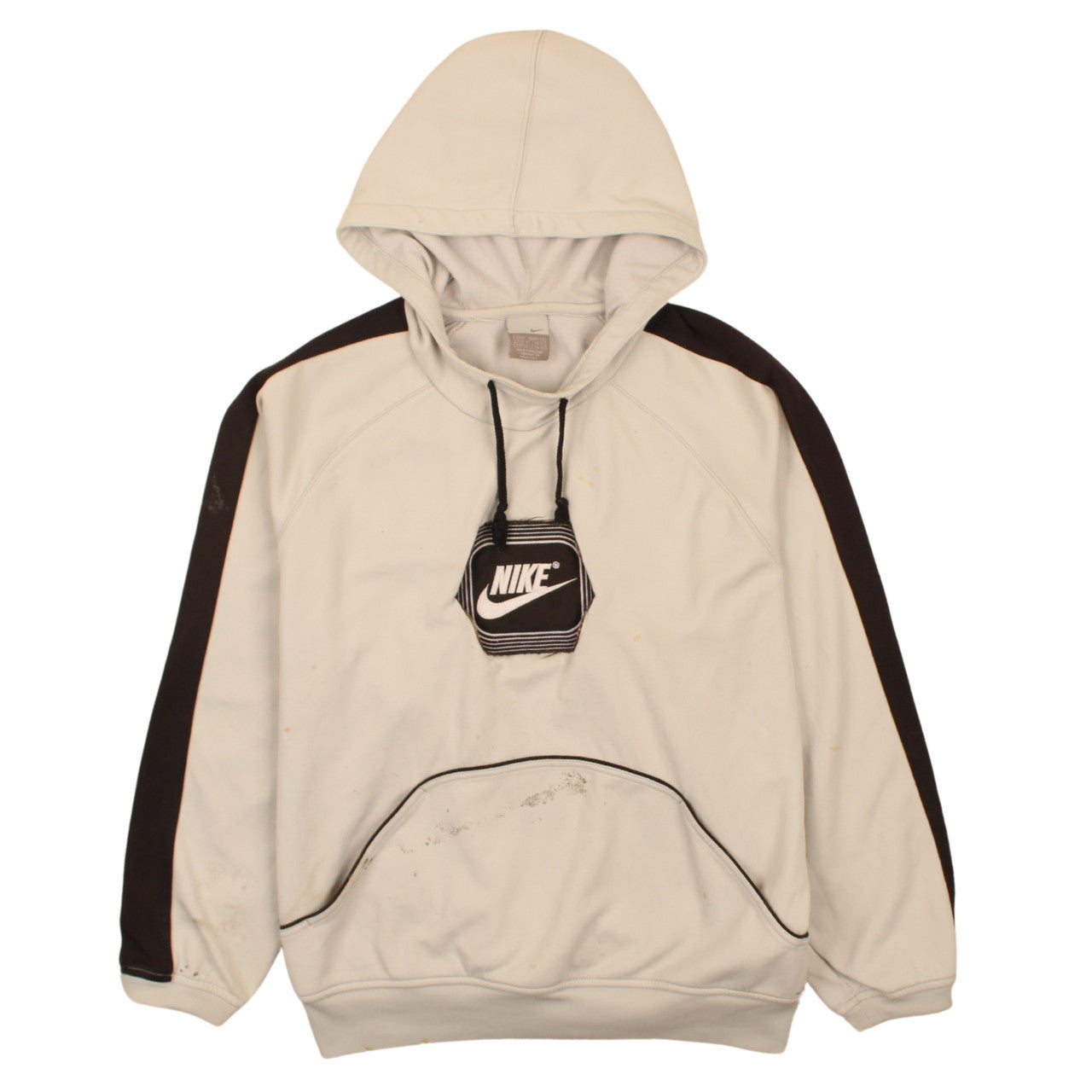 Mens UK Size M Nike Beige Pullover Hoodie