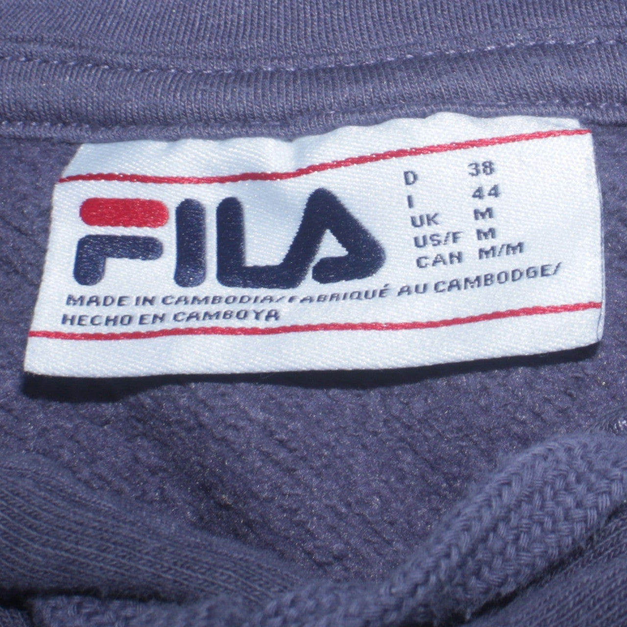 Womens UK Size M FILA Blue Pullover Hoodie