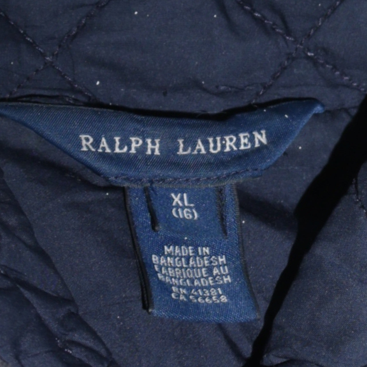 Ralph Lauren Girls Blue Quilted Mid-Length Jacket Size 16 Years