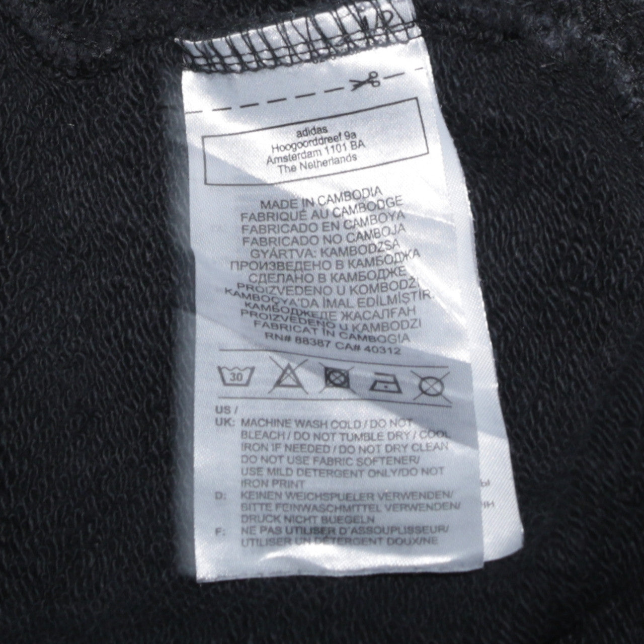 Womens UK Size S adidas Black Pullover Hoodie
