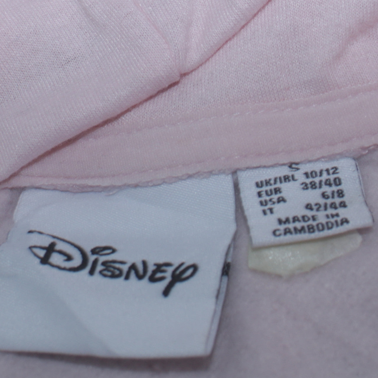 Womens UK Size 10/12 Disney Pink Pullover Hoodie