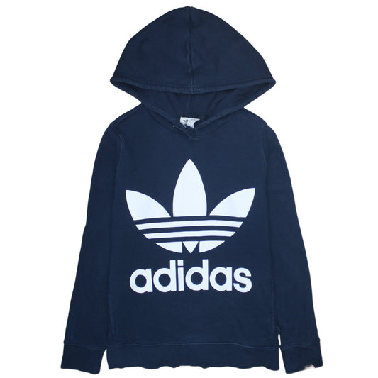 Womens UK Size 12 adidas Blue Pullover Hoodie