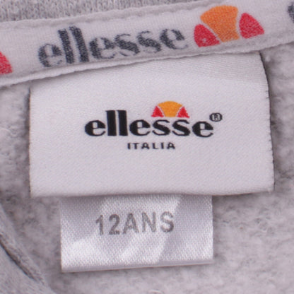 Ellesse Boys Grey Pullover Hoodie 12 Years Logo Colourblock Sportswear
