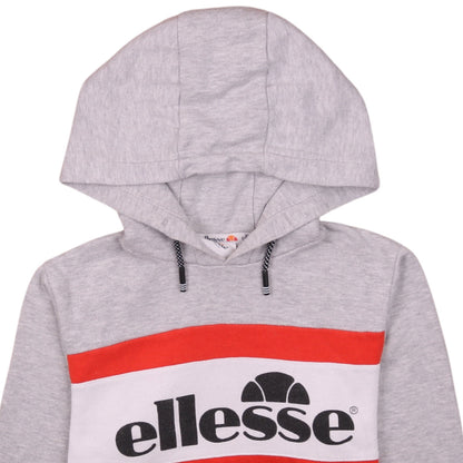 Ellesse Boys Grey Pullover Hoodie 12 Years Logo Colourblock Sportswear