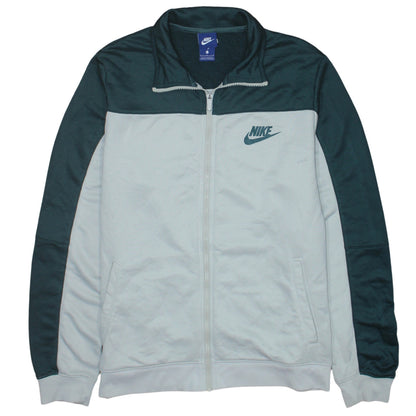 Nike Men's White Track Jacket L Full Zip Polyester Sportswear