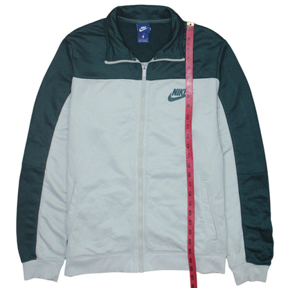 Nike Men's White Track Jacket L Full Zip Polyester Sportswear