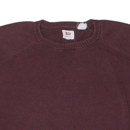 Mens UK Size M Levi's Red Pullover Jumper