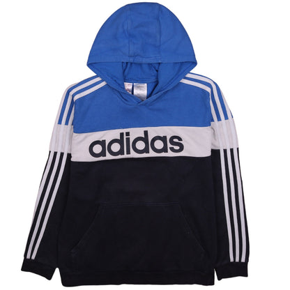 adidas Boys Blue Colourblock Pullover Hoodie 15-16 Years