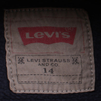 Levi's Boys Navy Blue Hoodie Pullover Size 14 Logo Cotton Sweatshirt