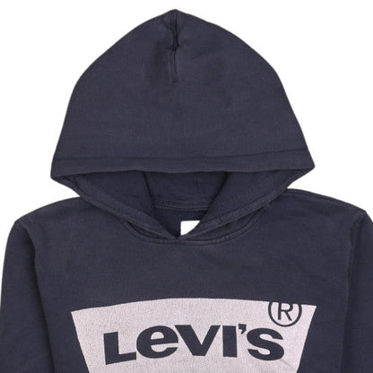 Levi's Boys Navy Blue Hoodie Pullover Size 14 Logo Cotton Sweatshirt