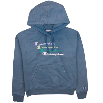 Womens UK Size S Champion Blue Pullover Hoodie
