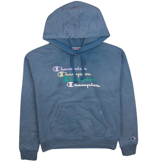 Womens UK Size S Champion Blue Pullover Hoodie