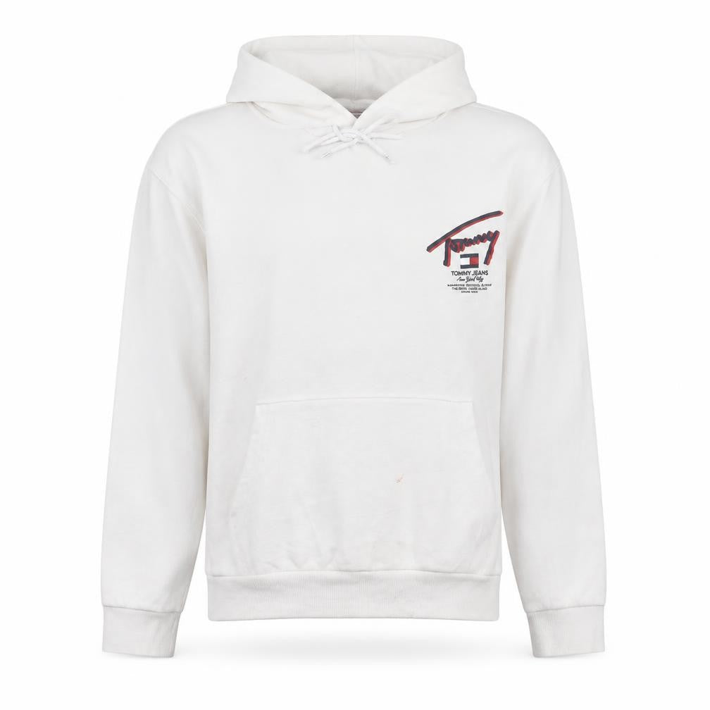 Mens UK Size L Tommy Jeans White Pullover Hoodie