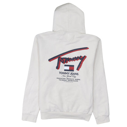 Mens UK Size L Tommy Jeans White Pullover Hoodie