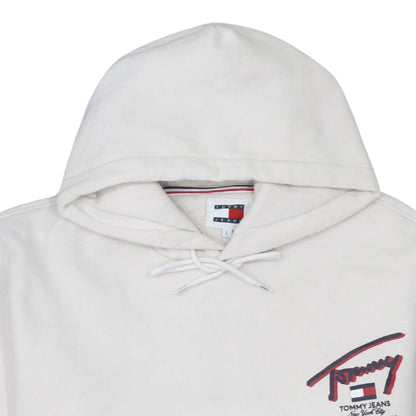 Mens UK Size L Tommy Jeans White Pullover Hoodie