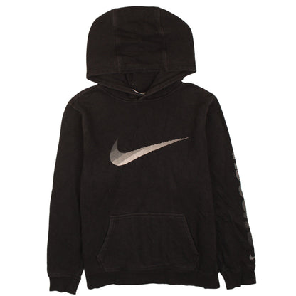 Nike Boys Black Pullover Hoodie 13-15 Years Graphic Logo Fleece Sweatshirt