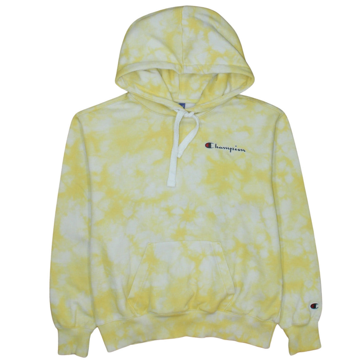 Womens UK Size S Champion Yellow Pullover Hoodie