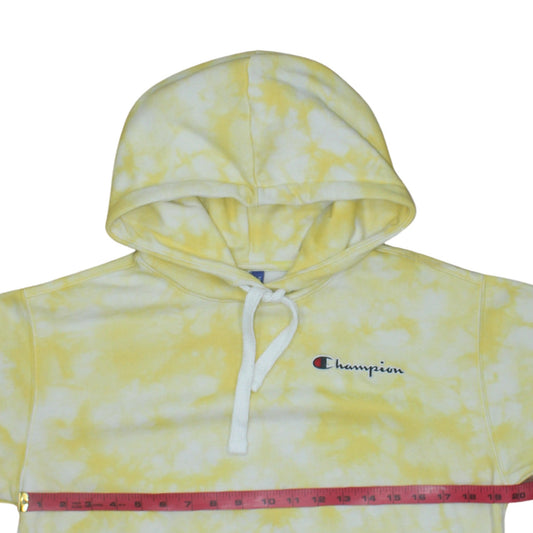 Womens UK Size S Champion Yellow Pullover Hoodie