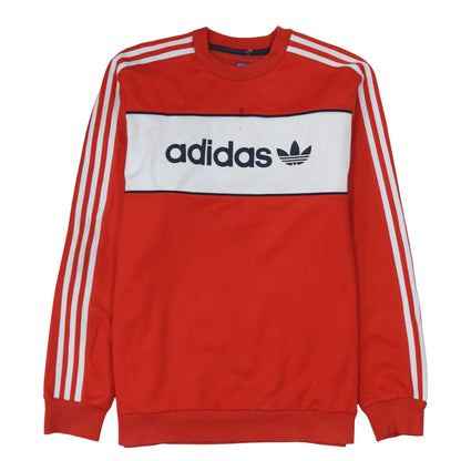 Mens UK Size L adidas Red Pullover Sweatshirt