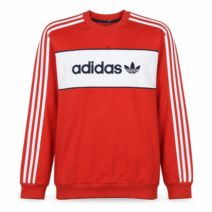 Mens UK Size L adidas Red Pullover Sweatshirt