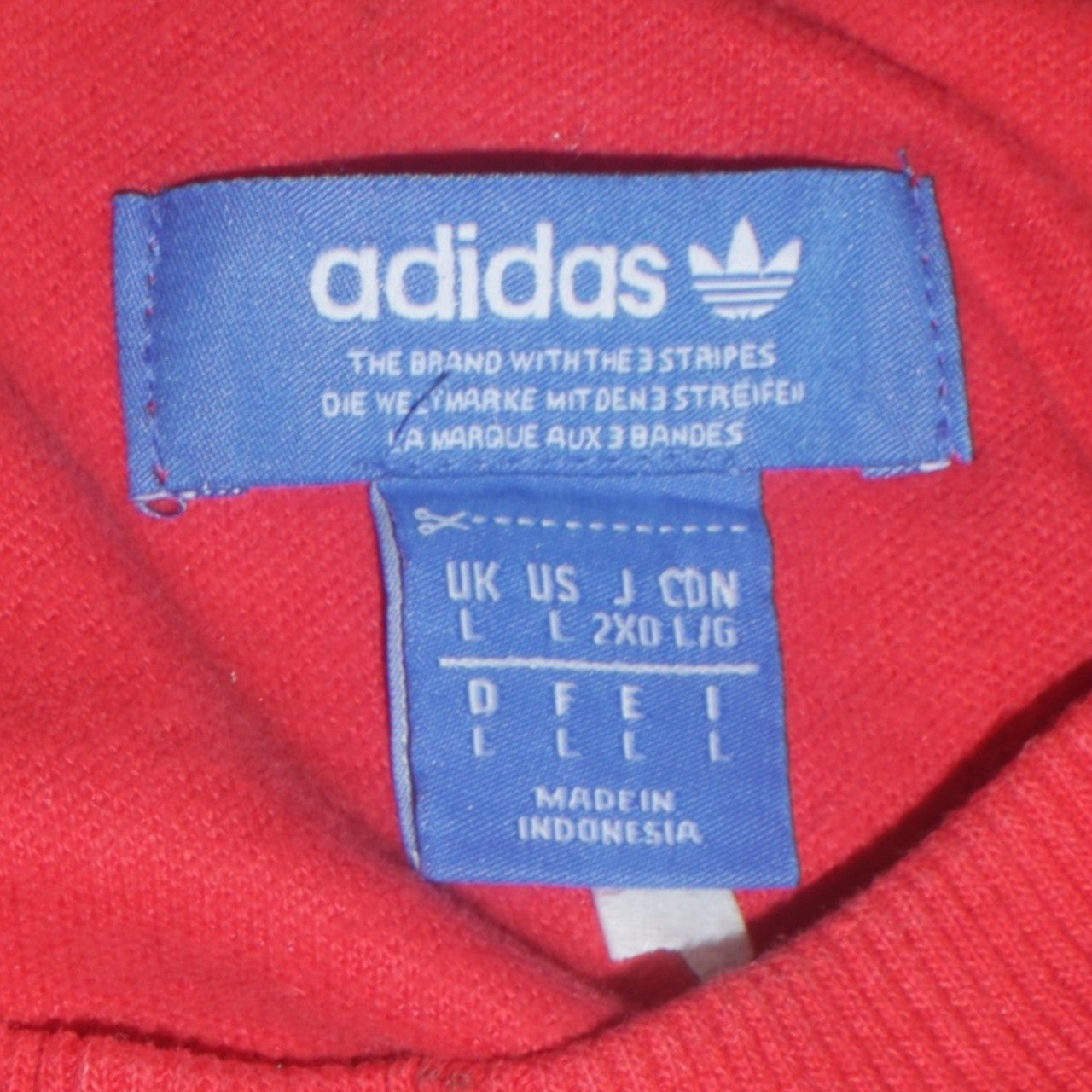 Mens UK Size L adidas Red Pullover Sweatshirt