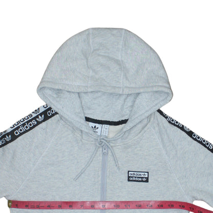 Womens UK Size 8 adidas Grey Full Zip Hoodie
