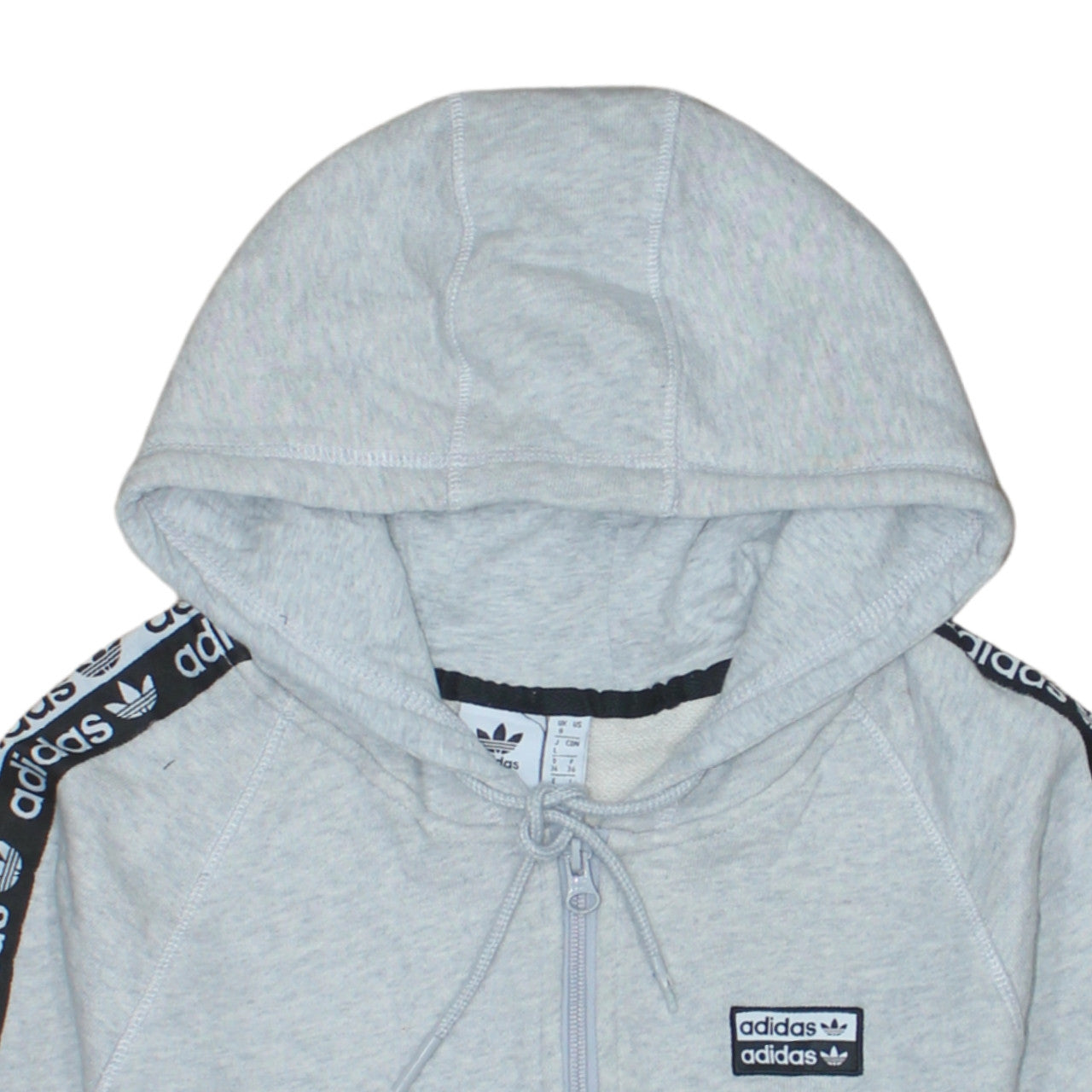 Womens UK Size 8 adidas Grey Full Zip Hoodie