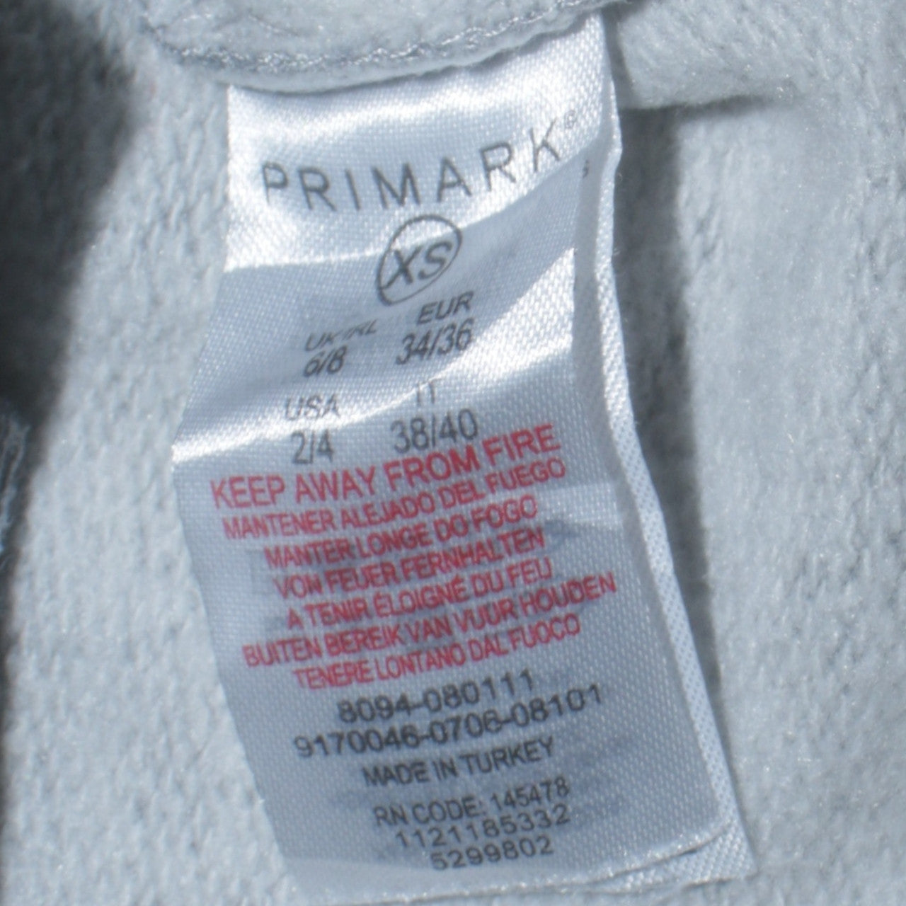 Womens UK Size XS Primark Grey Pullover Sweatshirt