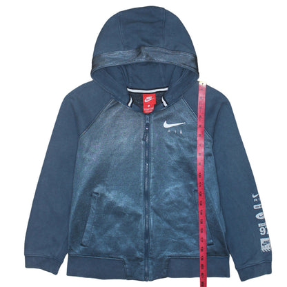 Nike Boys Blue Full Zip Hoodie 12-13 Years Air Logo Hooded Sweatshirt