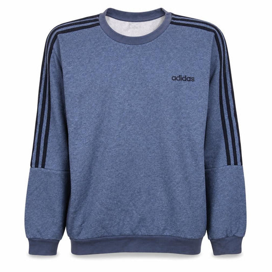 Front view of adidas Men's Blue Long Sleeve Crew Neck Sweatshirt, size L