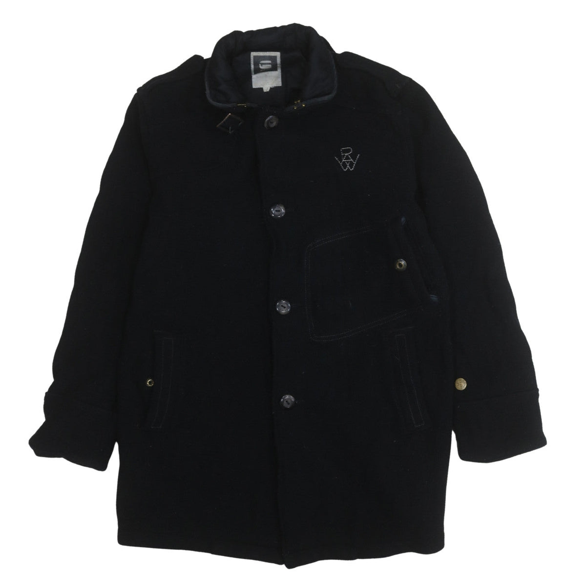 Mens UK Size L G-Star RAW Black Overcoat