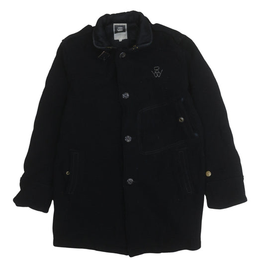 Mens UK Size L G-Star RAW Black Overcoat